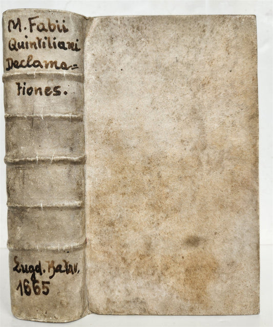 1665 Declamationes by QUINTILLIANUS antique vellum bound