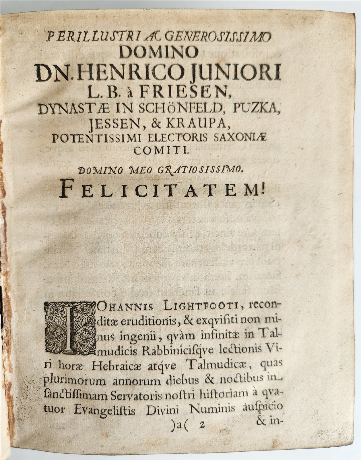 1684 Horae Hebraicae et Talmudicae in quatvor Evangelistas antique vellum bound