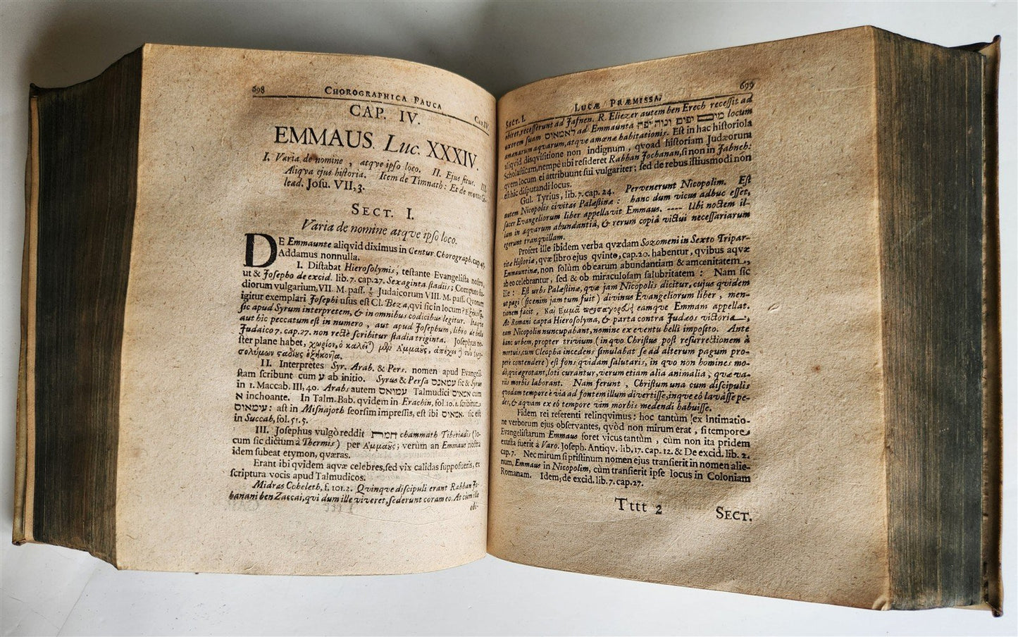 1684 Horae Hebraicae et Talmudicae in quatvor Evangelistas antique vellum bound