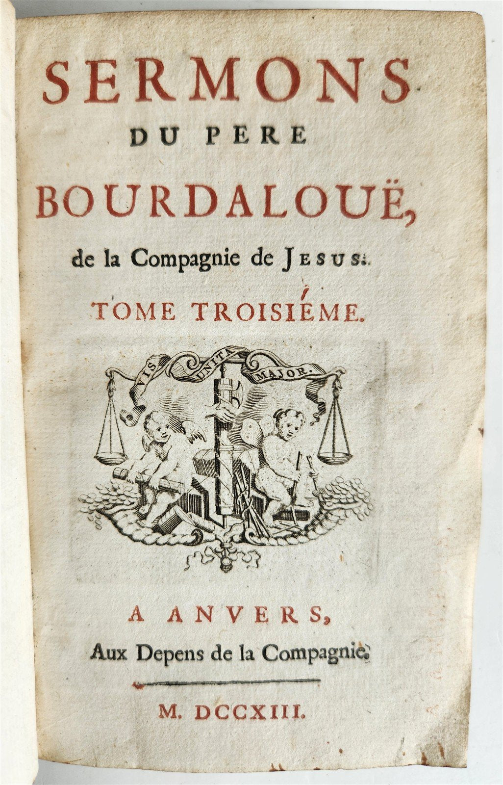 1712 SERMONS by Louis Bourdaloue 8 VOLUMES in FRENCH antique