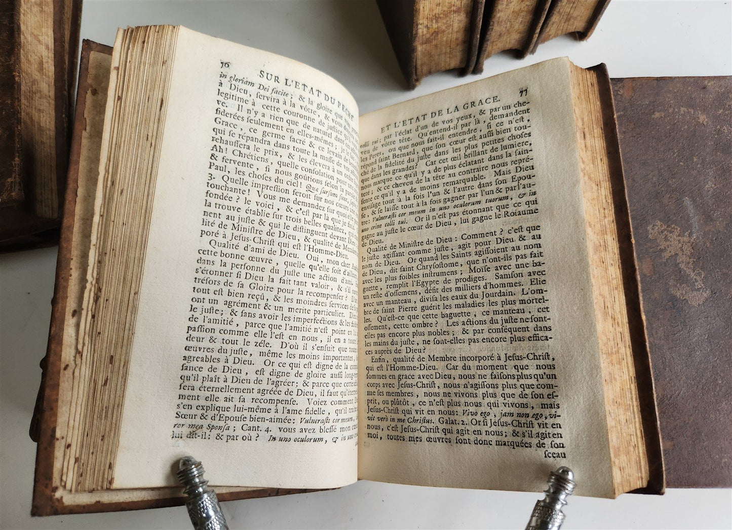 1712 SERMONS by Louis Bourdaloue 8 VOLUMES in FRENCH antique