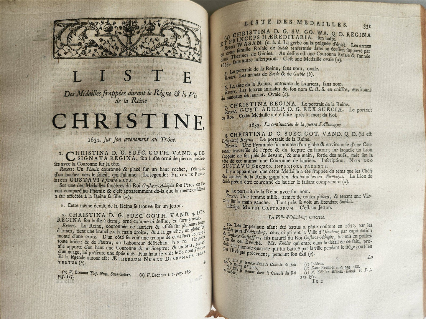 1751 MEMOIRS of CHRISTINE QUEEN of SWEDEN 2 VOLUMES in FRENCH antique