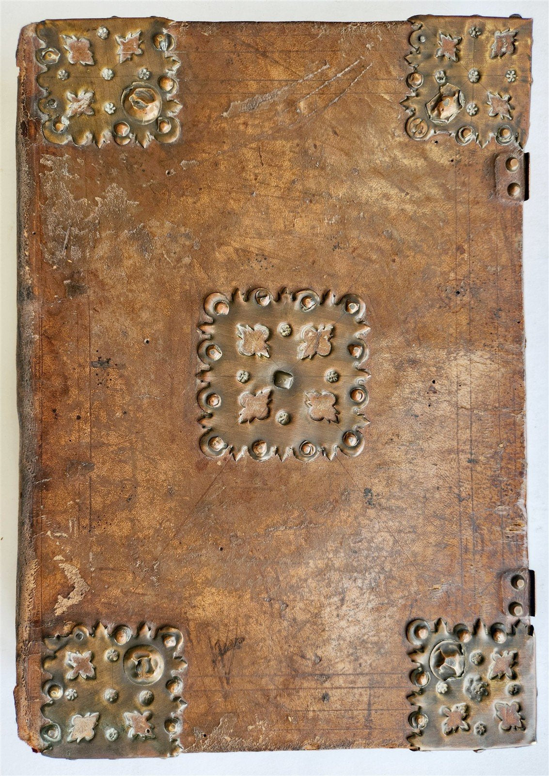 16-17th CENTURY ANTIPHONARY MANUSCRIPT antique FOLIO 92 pp. AMAZING BINDING