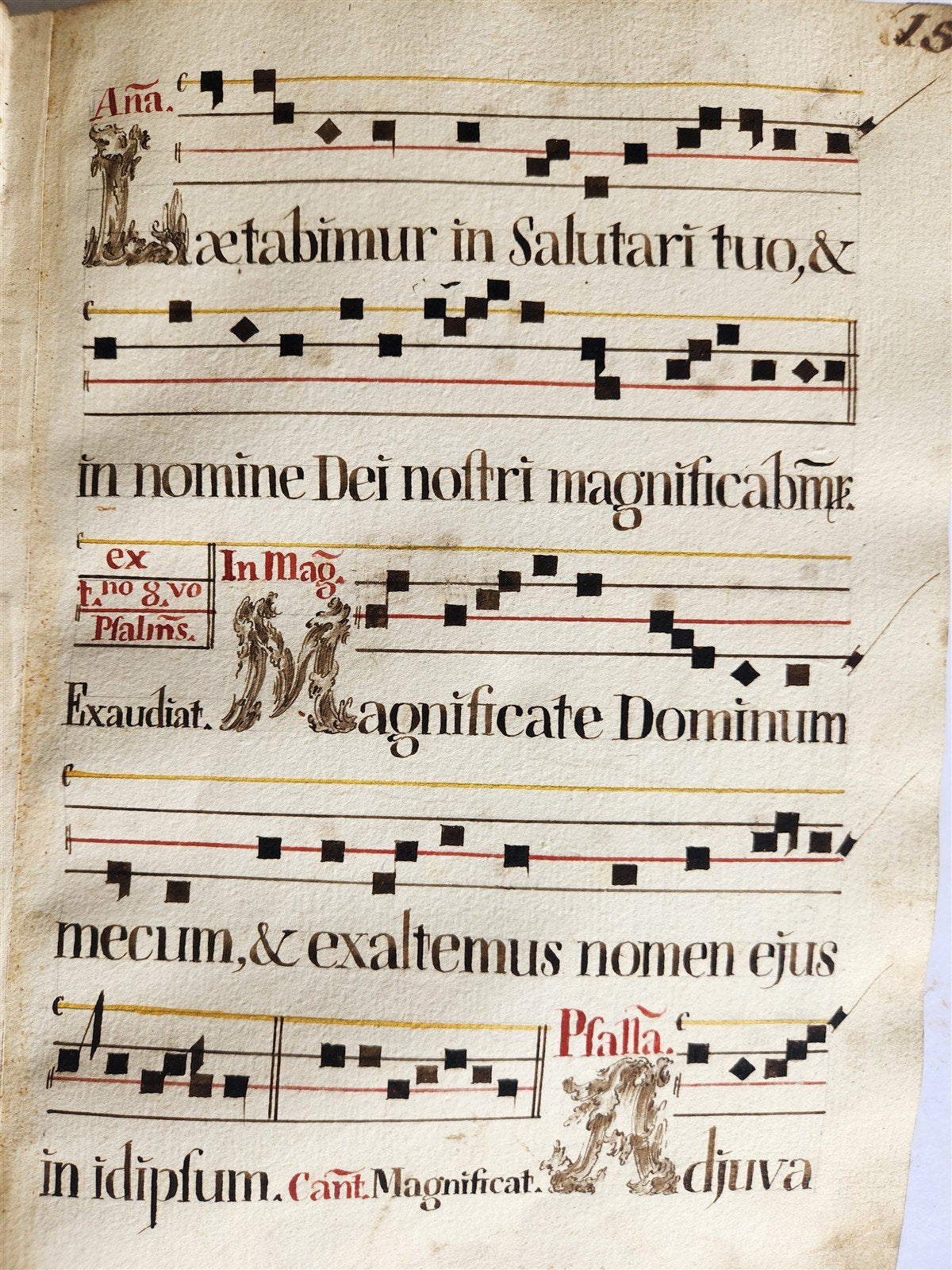 16-17th CENTURY ANTIPHONARY MANUSCRIPT antique FOLIO 92 pp. AMAZING BINDING