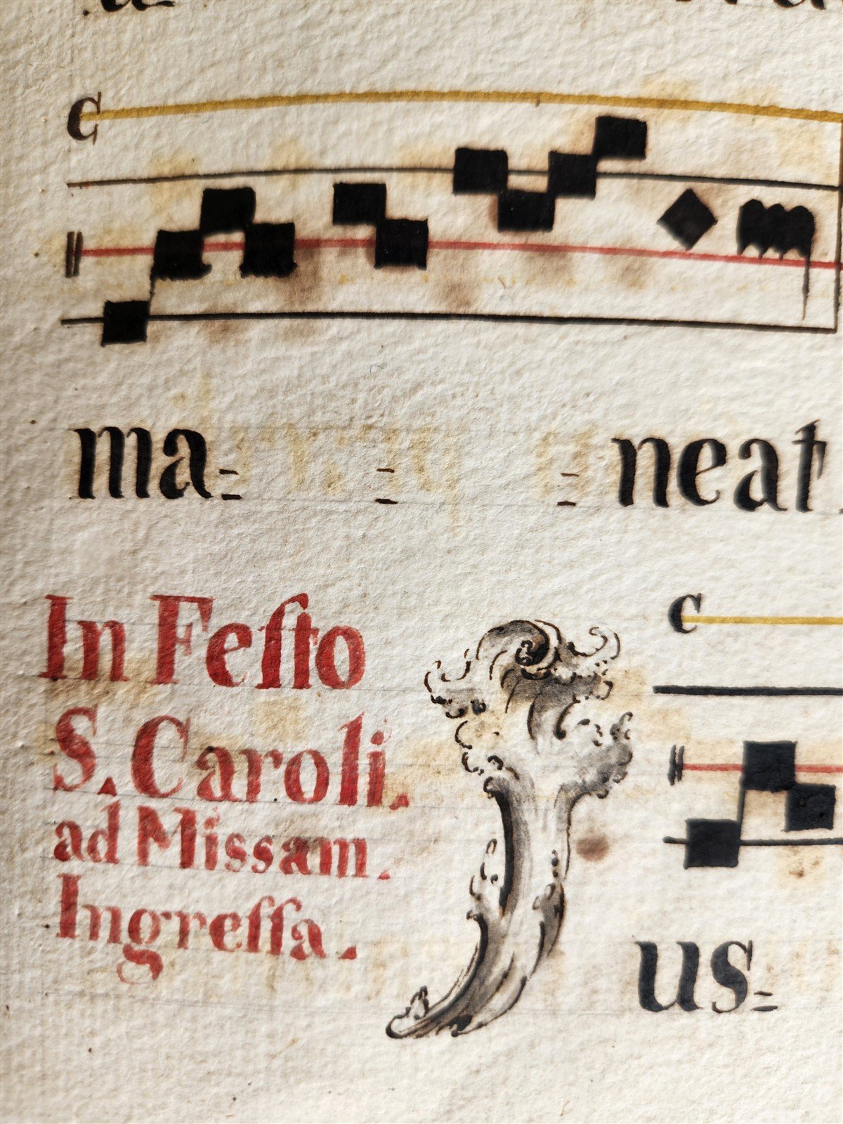 16-17th CENTURY ANTIPHONARY MANUSCRIPT antique FOLIO 92 pp. AMAZING BINDING