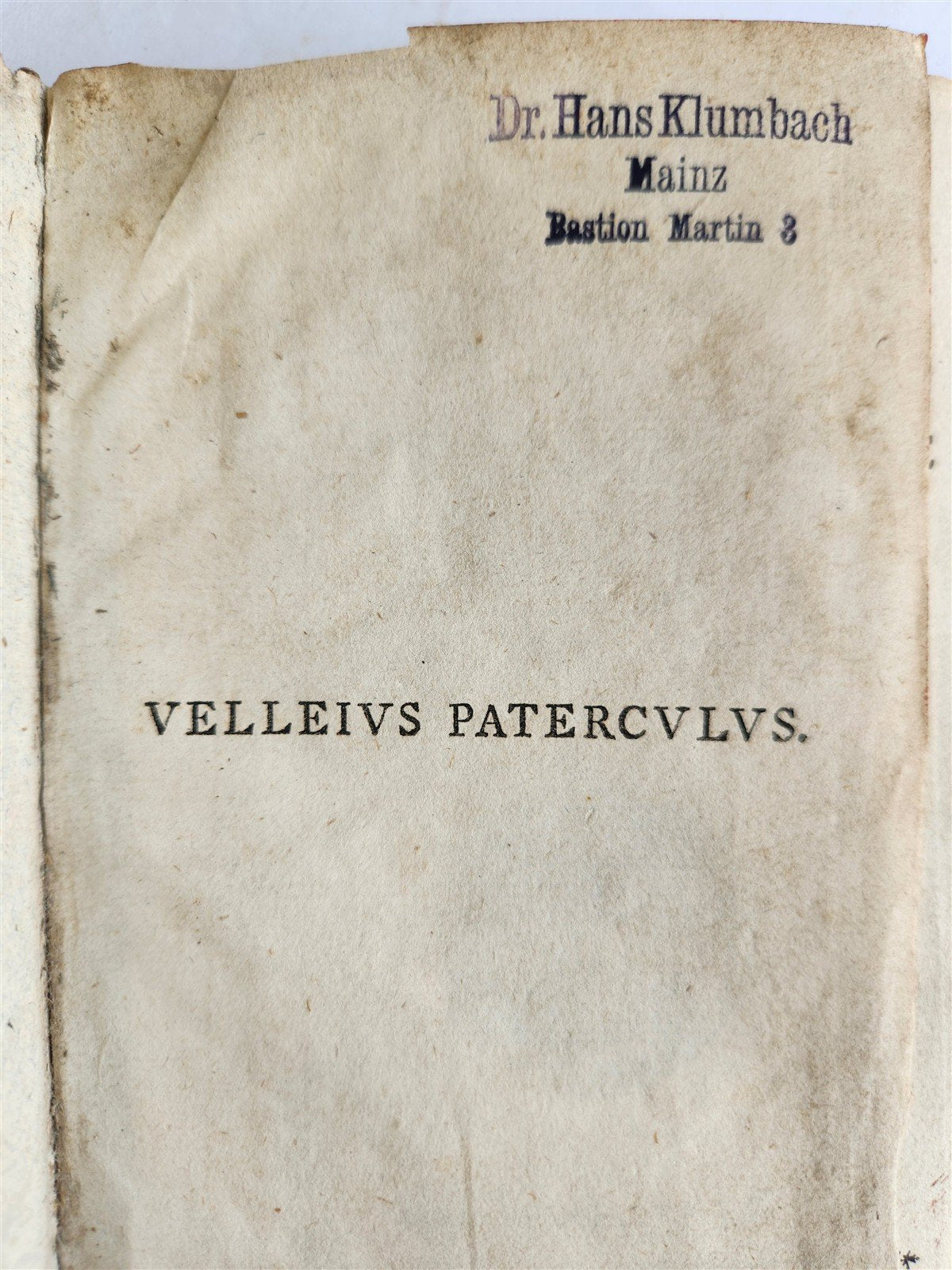 1756 ROMAN HISTORY by Velleius Paterculus antique VELLUM BINDING