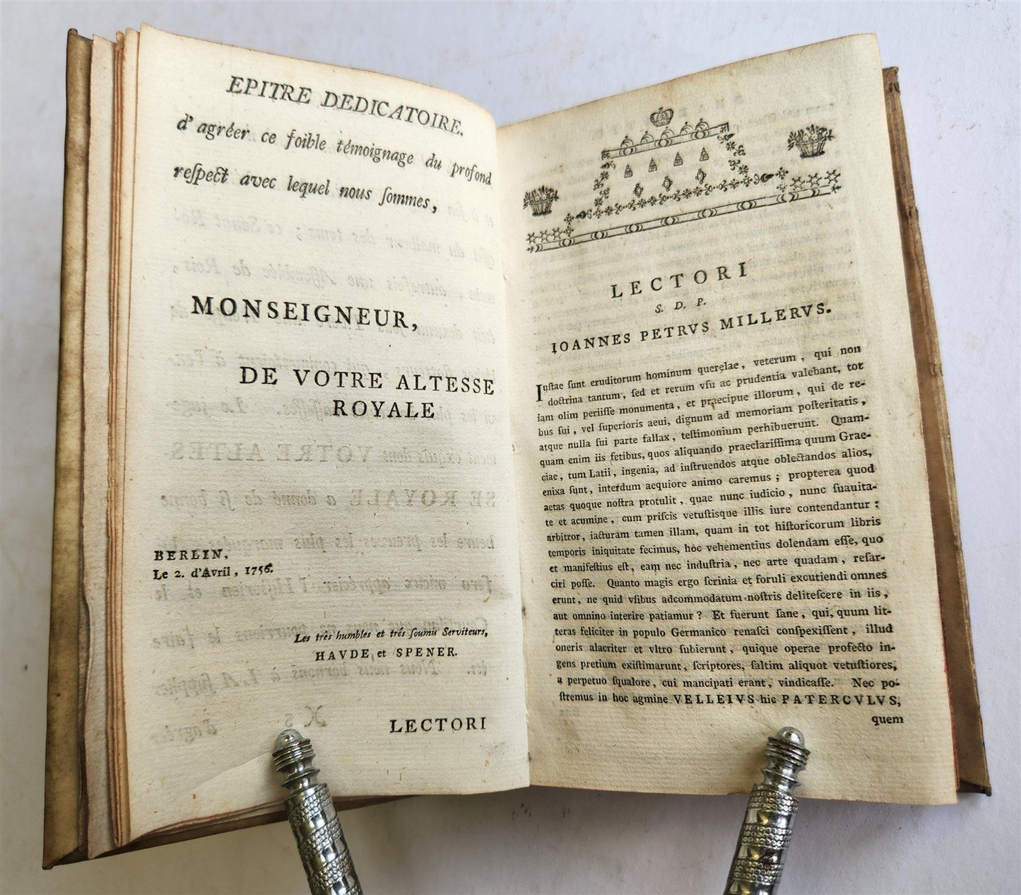 1756 ROMAN HISTORY by Velleius Paterculus antique VELLUM BINDING