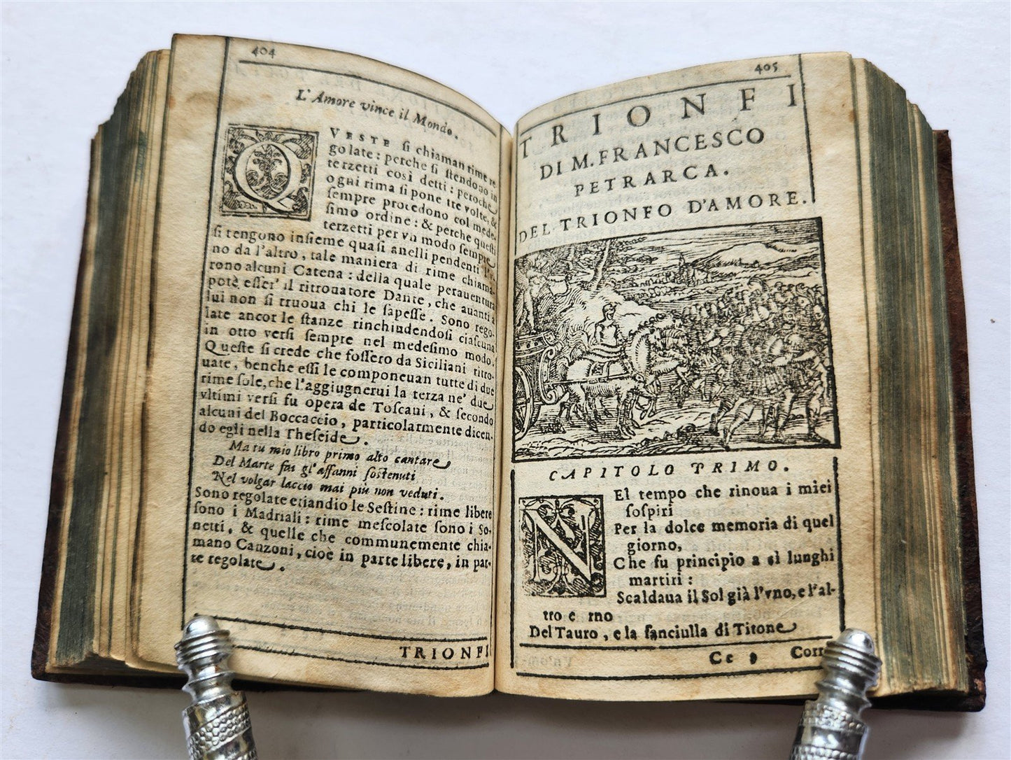 1572 PETRARCH ILLUSTRATED in ITALIAN antique 16th CENTURY rare PETRARCA POETRY