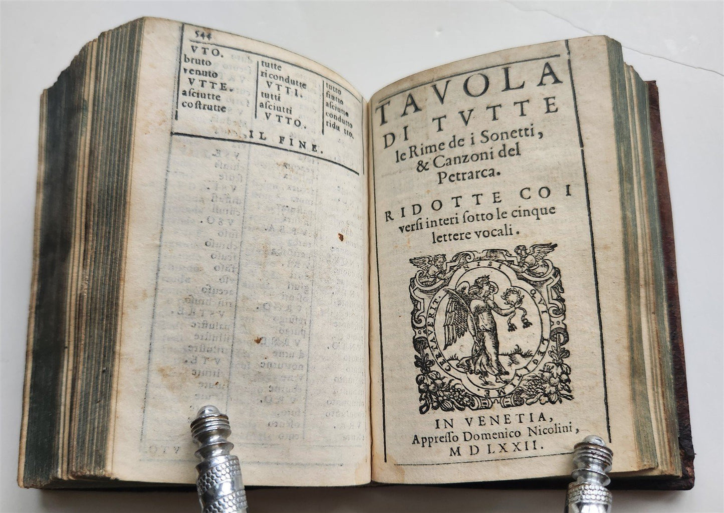 1572 PETRARCH ILLUSTRATED in ITALIAN antique 16th CENTURY rare PETRARCA POETRY