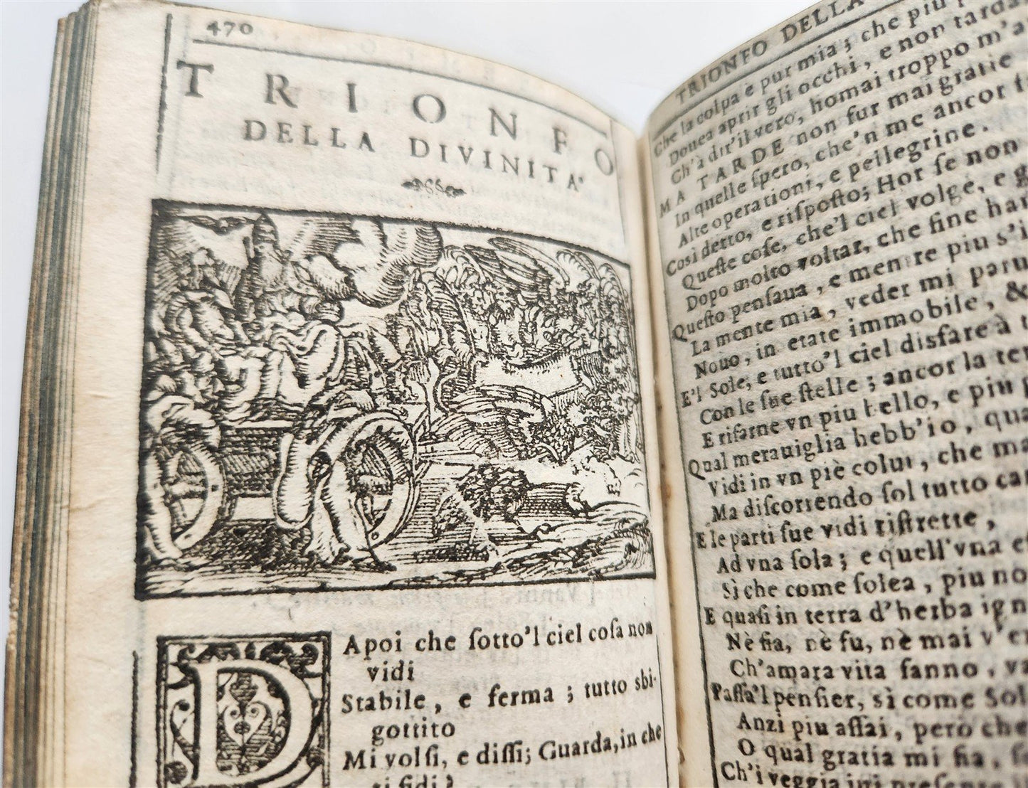 1572 PETRARCH ILLUSTRATED in ITALIAN antique 16th CENTURY rare PETRARCA POETRY