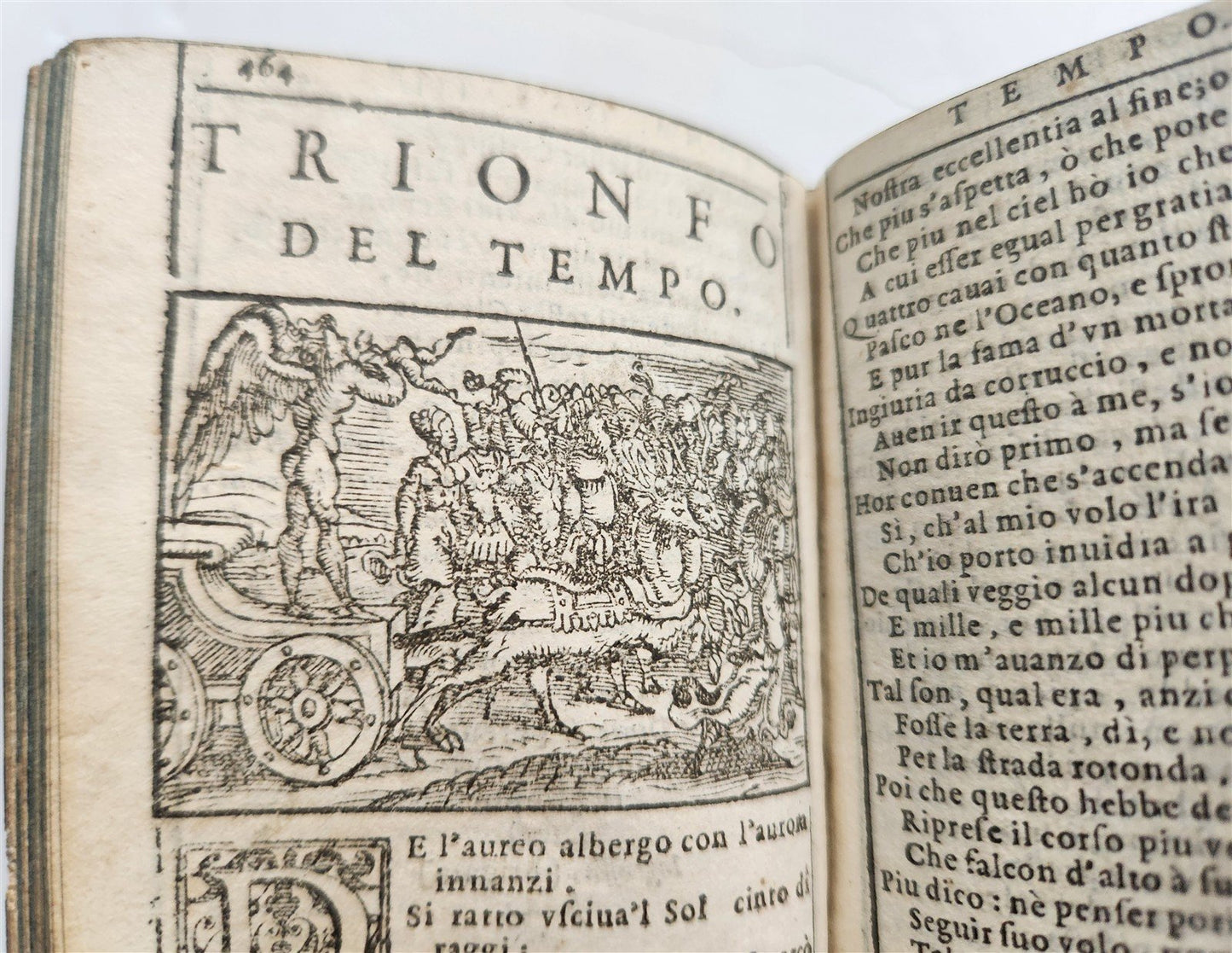 1572 PETRARCH ILLUSTRATED in ITALIAN antique 16th CENTURY rare PETRARCA POETRY