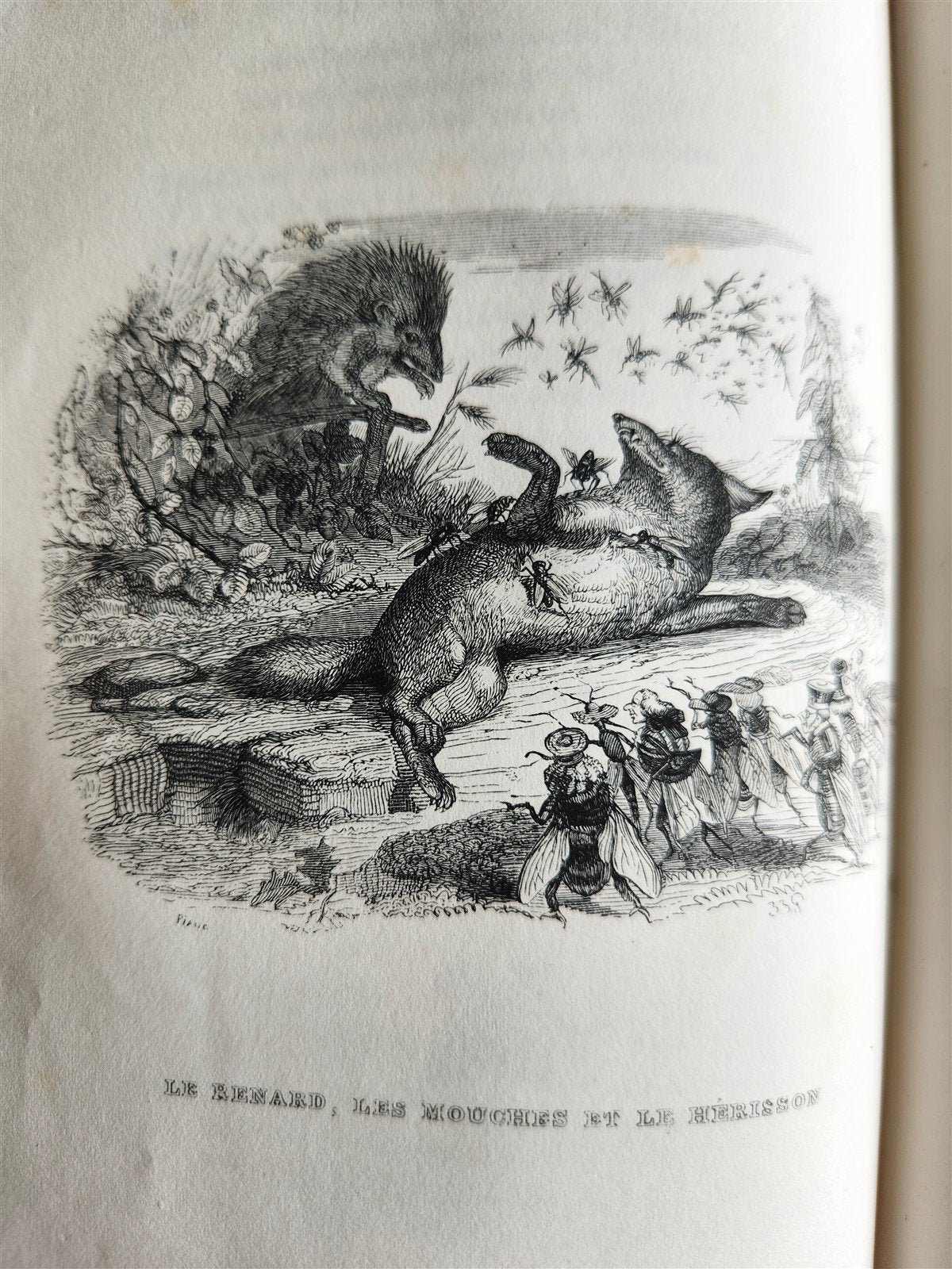 1839 FABLES by LA FONTAINE 2 VOLUMES illustrated ANTIQUE in FRENCH