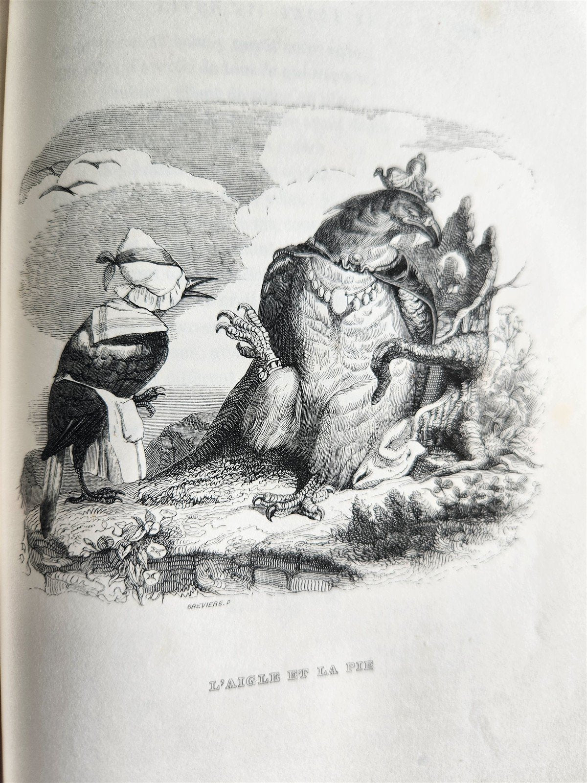 1839 FABLES by LA FONTAINE 2 VOLUMES illustrated ANTIQUE in FRENCH