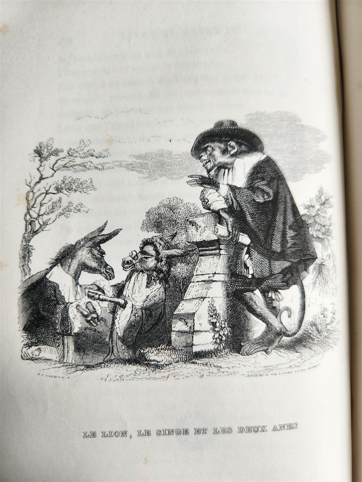 1839 FABLES by LA FONTAINE 2 VOLUMES illustrated ANTIQUE in FRENCH