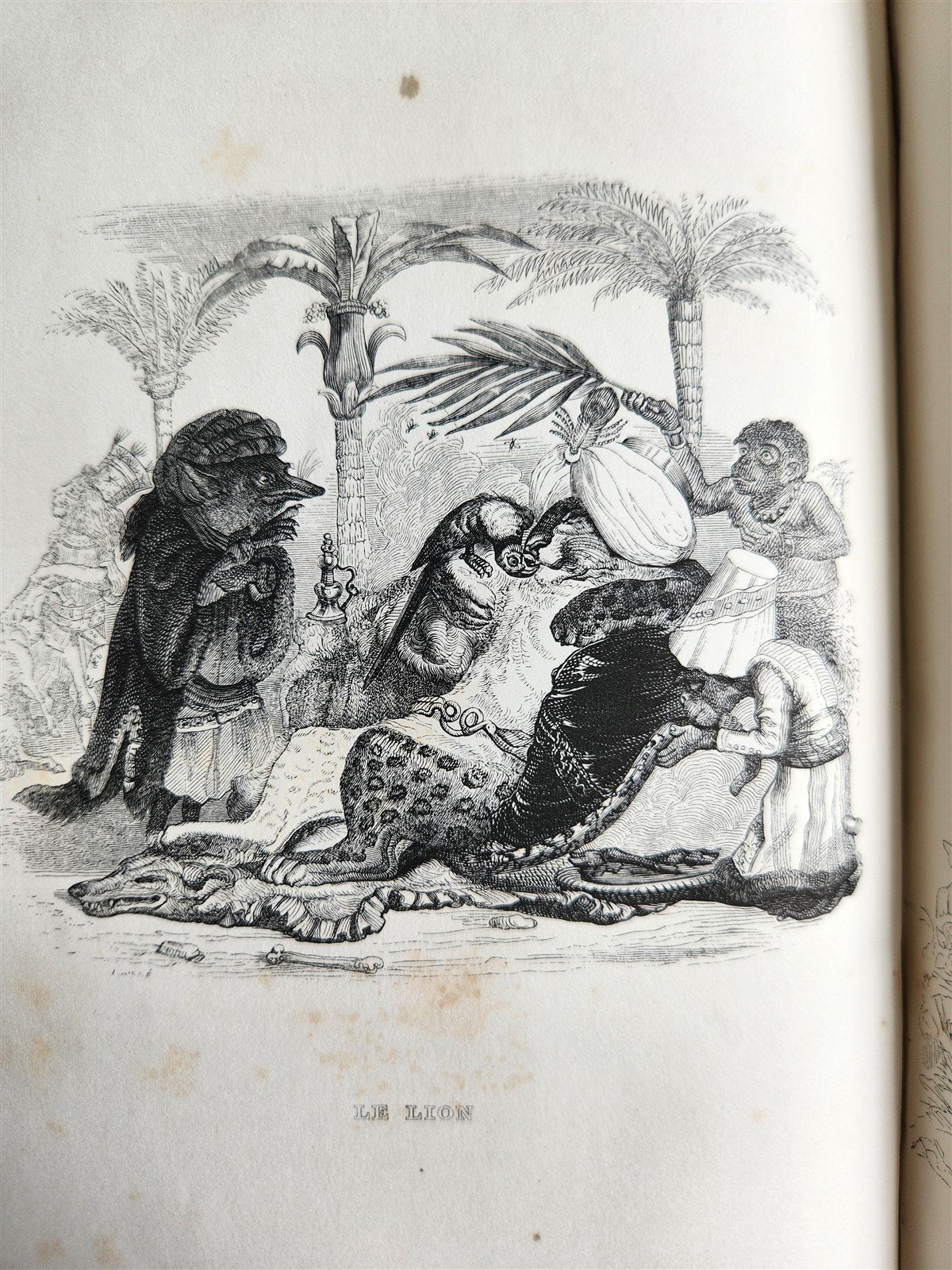 1839 FABLES by LA FONTAINE 2 VOLUMES illustrated ANTIQUE in FRENCH