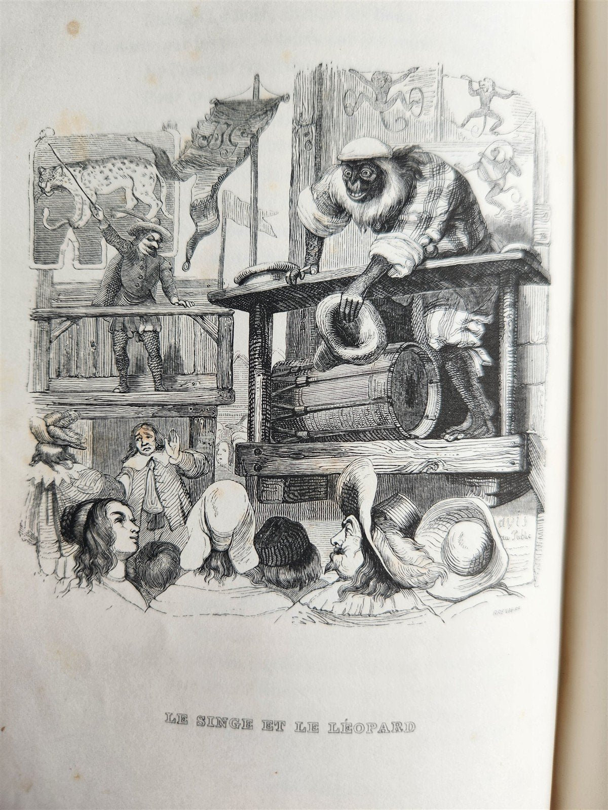 1839 FABLES by LA FONTAINE 2 VOLUMES illustrated ANTIQUE in FRENCH