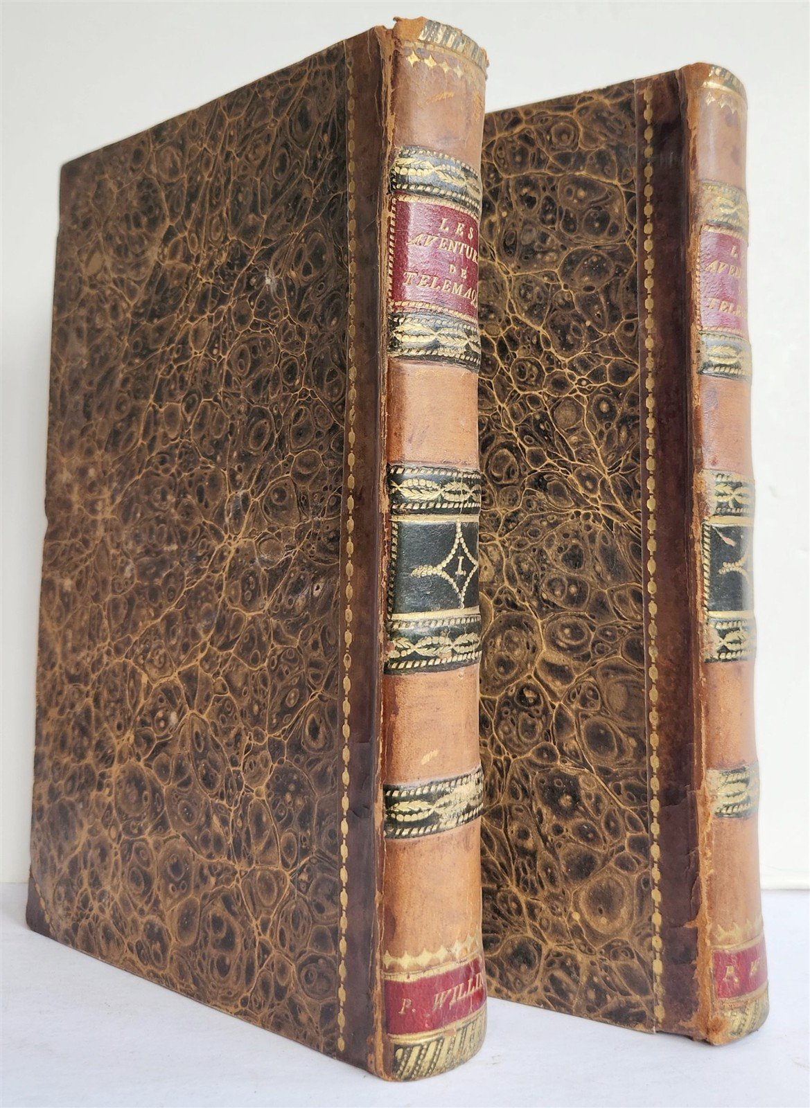 1814 LES AVENTURES de TELEMAQUE by FENELON 2 VOLUMES in FRENCH ANTIQUE