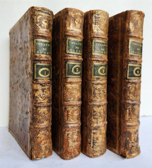 1787 THEATRE du MONDE by M. RICHER ILLUSTRATED 4 VOLUMES SET in FRENCH ANTIQUE