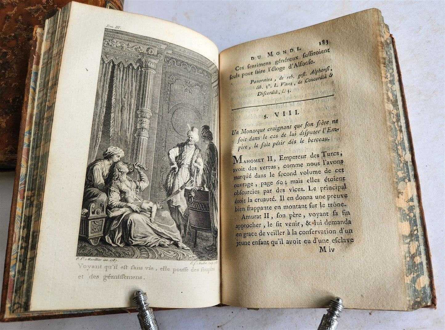 1787 THEATRE du MONDE by M. RICHER ILLUSTRATED 4 VOLUMES SET in FRENCH ANTIQUE