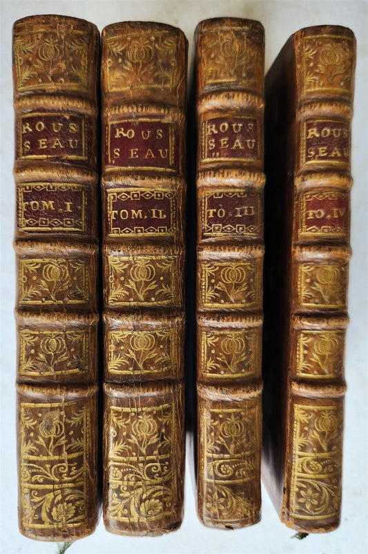 1743 by OEUVRES DIVERSES by Jean-Baptiste ROSSEAU 4 VOLUMES in FRENCH ANTIQUE