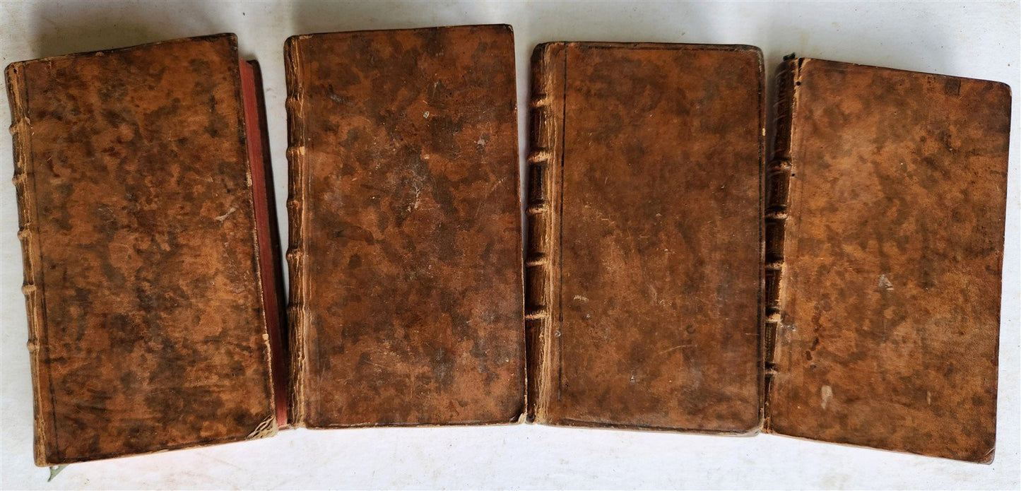 1743 by OEUVRES DIVERSES by Jean-Baptiste ROSSEAU 4 VOLUMES in FRENCH ANTIQUE
