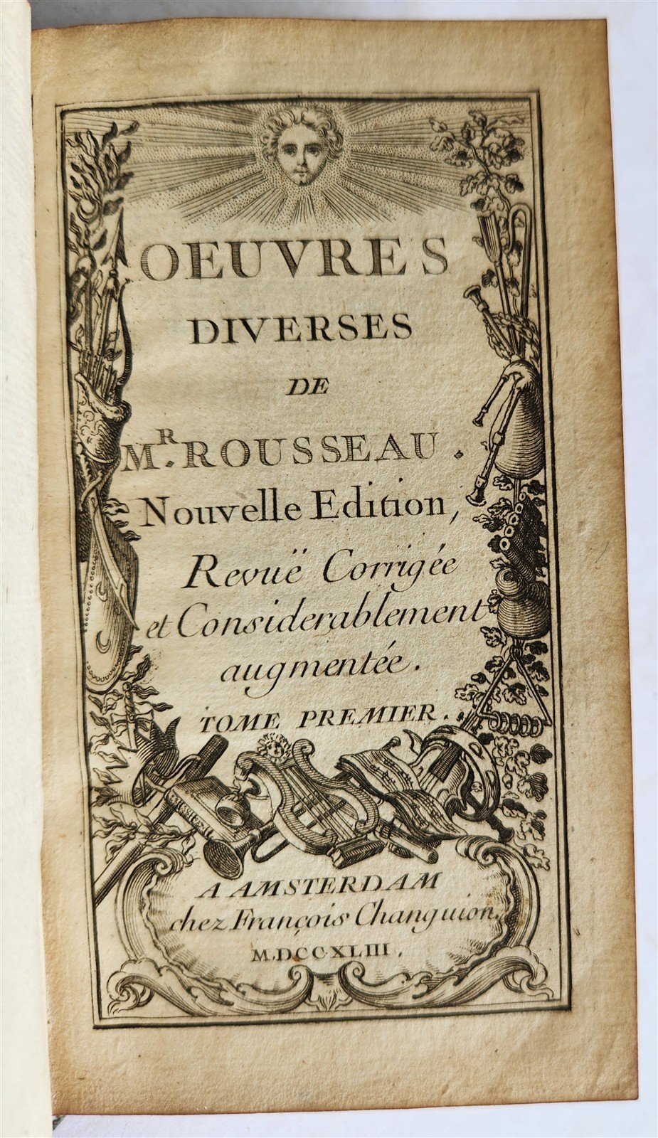 1743 by OEUVRES DIVERSES by Jean-Baptiste ROSSEAU 4 VOLUMES in FRENCH ANTIQUE