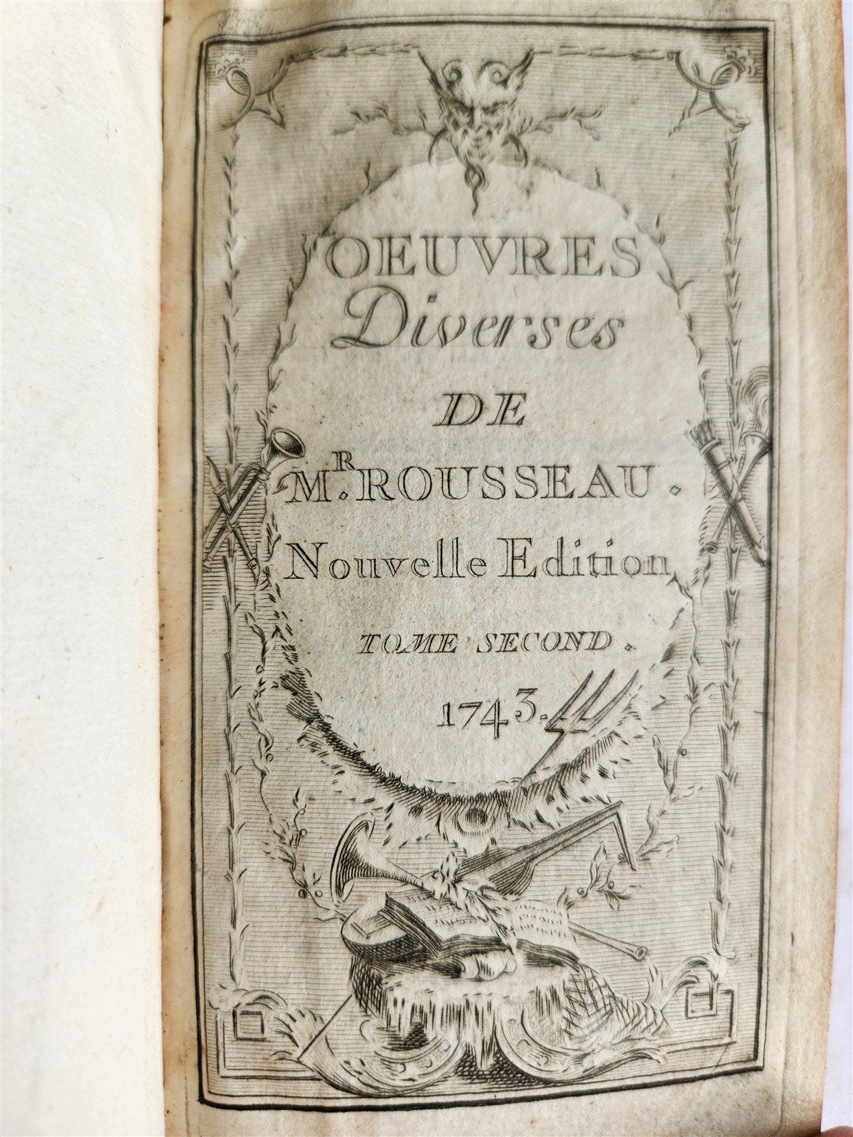 1743 by OEUVRES DIVERSES by Jean-Baptiste ROSSEAU 4 VOLUMES in FRENCH ANTIQUE