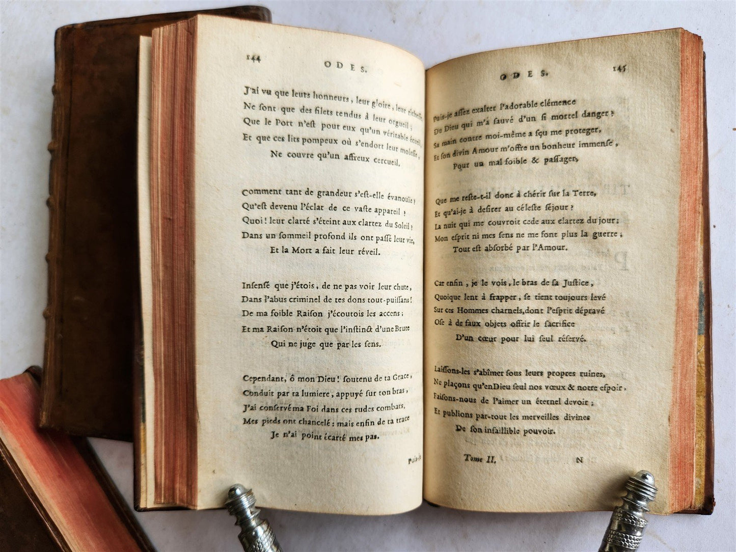 1743 by OEUVRES DIVERSES by Jean-Baptiste ROSSEAU 4 VOLUMES in FRENCH ANTIQUE