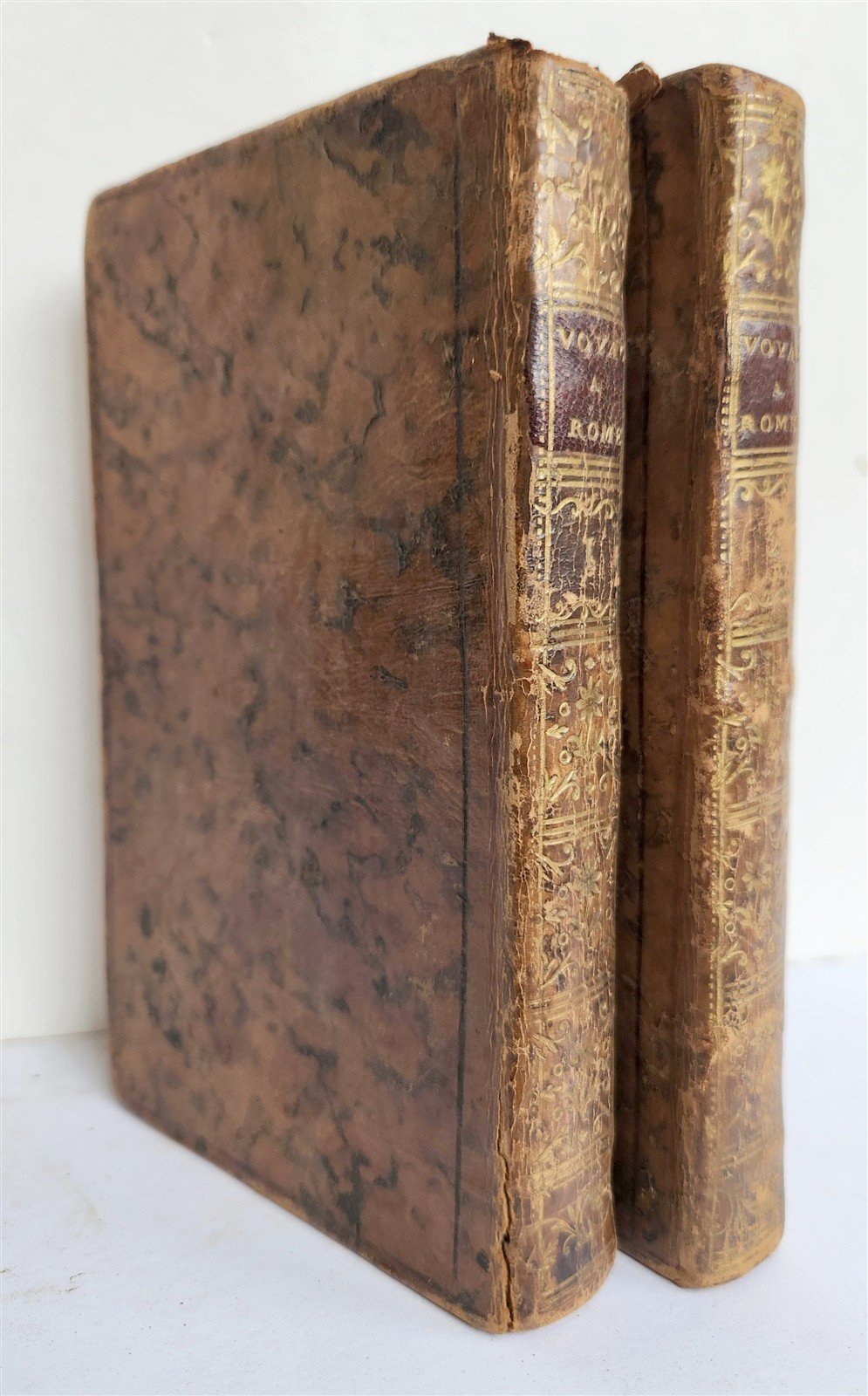 1773 VOYAGE to ROME 2 VOLUMES SET in FRENCH ANTIQUE