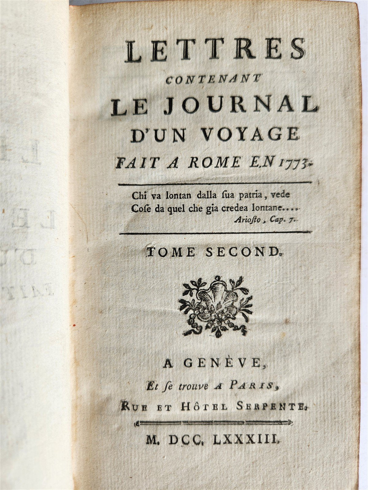 1773 VOYAGE to ROME 2 VOLUMES SET in FRENCH ANTIQUE