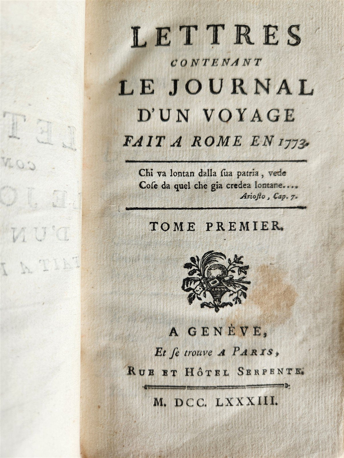 1773 VOYAGE to ROME 2 VOLUMES SET in FRENCH ANTIQUE