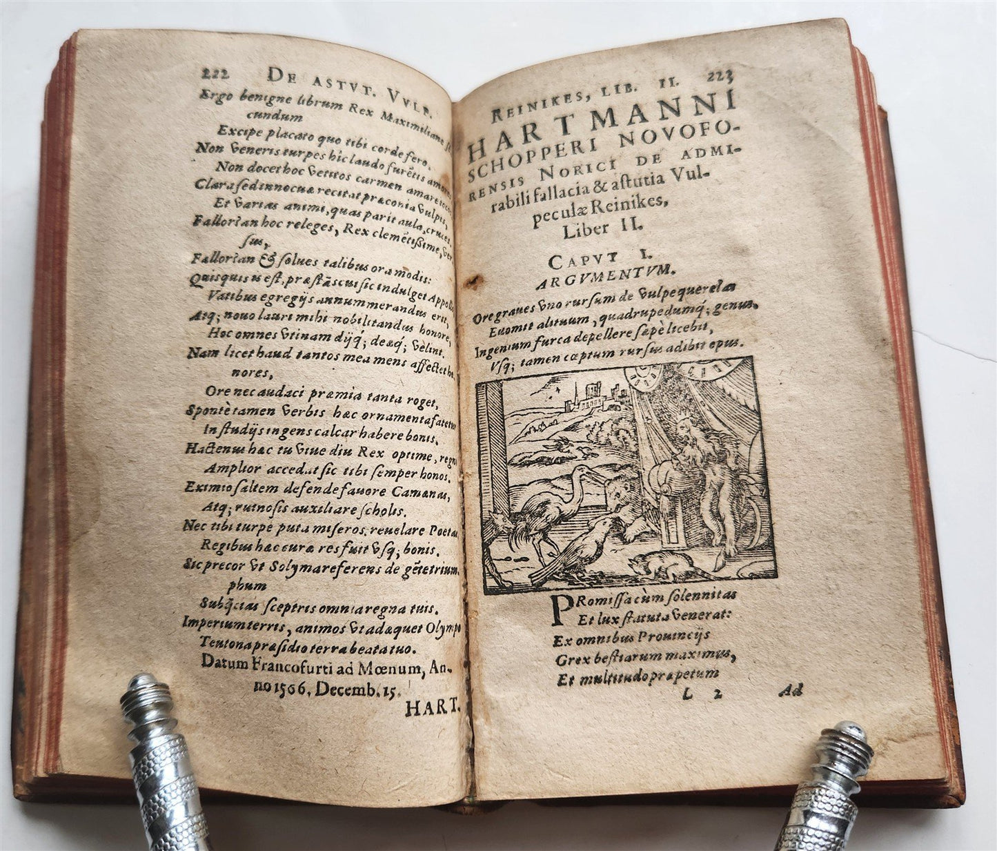 1595 REYNARD the FOX in LATIN illustrated by Jost Amman & Virgil Solis ANTIQUE