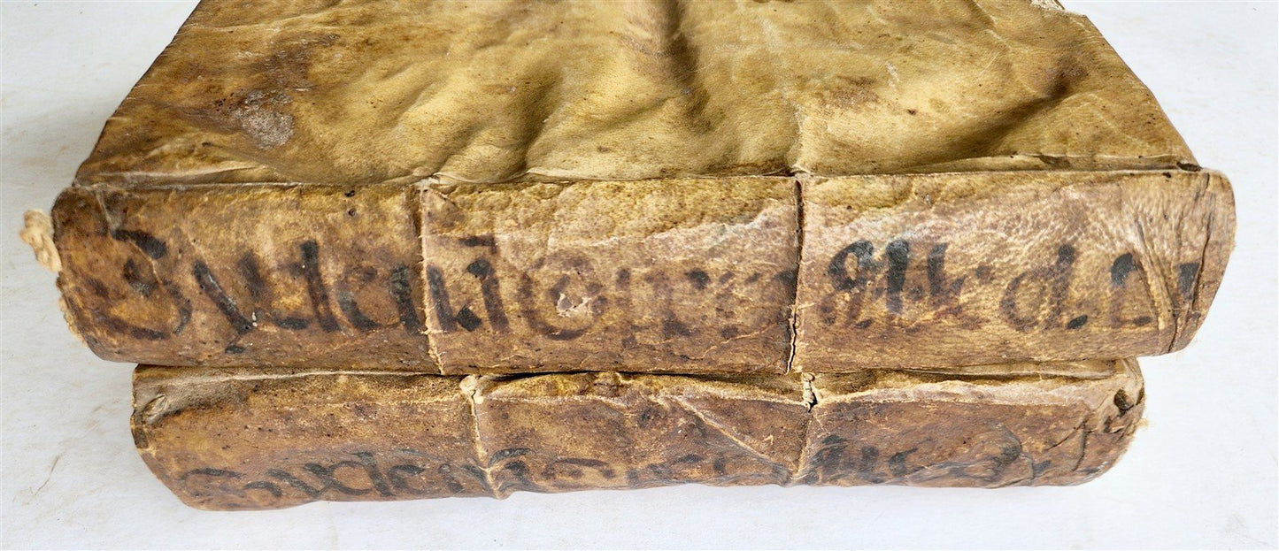 1723 MEDICAL TREATISE on ARTHRITIS & PODAGRA 2 volumes ANTIQUE vellum binding