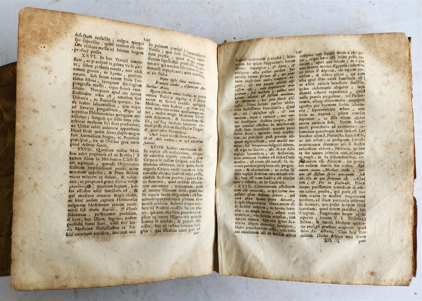 1723 MEDICAL TREATISE on ARTHRITIS & PODAGRA 2 volumes ANTIQUE vellum binding