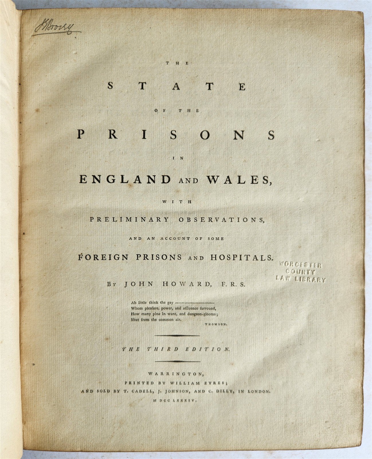 1784 STATE of PRISONS in ENGLAND including Europe & Russia ANTIQUE illustrated