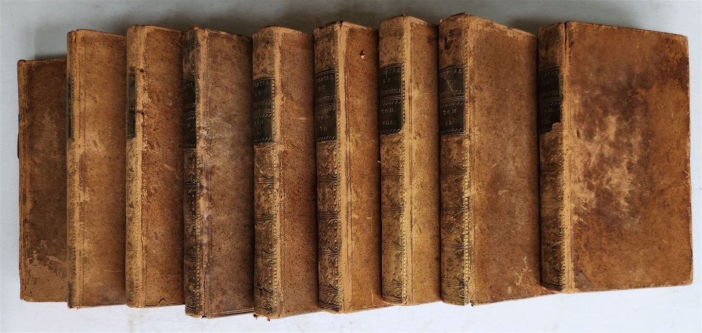 1776 THEATRE by P. CORNEILLE illustrated 9 VOLUMES antique