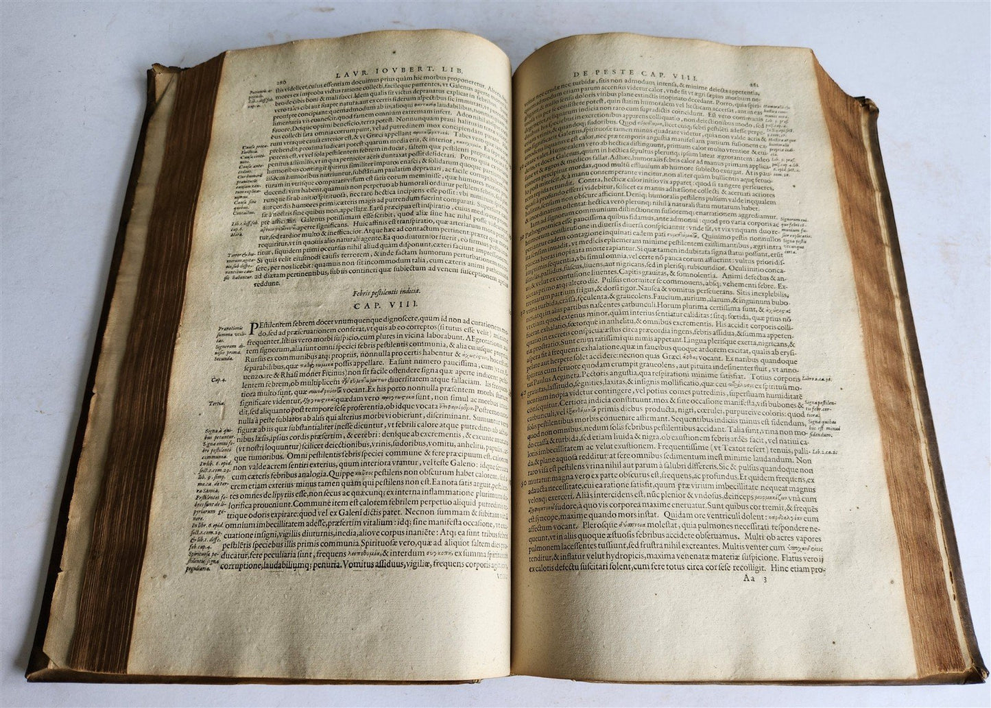 1599 MEDICAL TREATISE by Laurent Jourbert antique VELLUM 16th century FOLIO