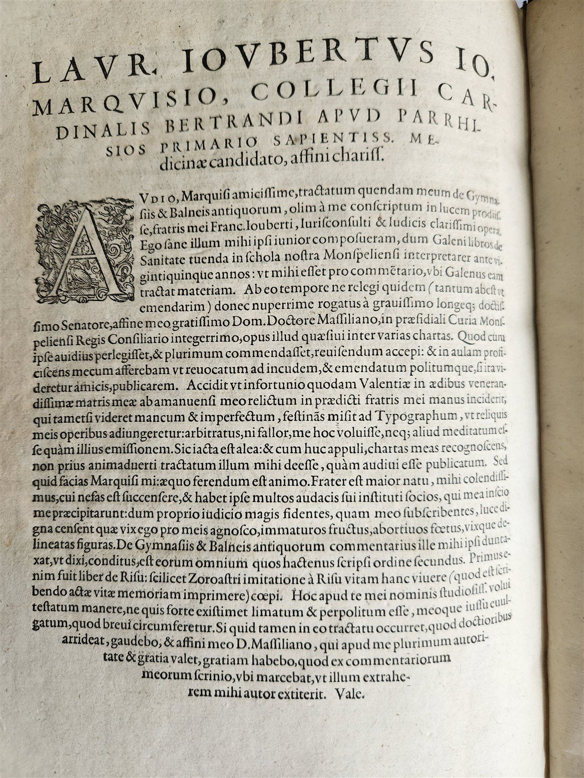 1599 MEDICAL TREATISE by Laurent Jourbert antique VELLUM 16th century FOLIO