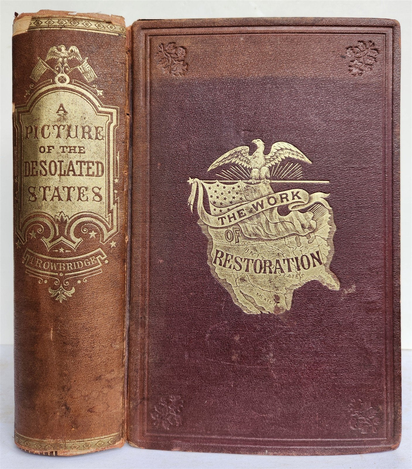 1868 DESOLATED STATES & WORK of RESTORATION 1865-1868 antique ILLUSTRATED