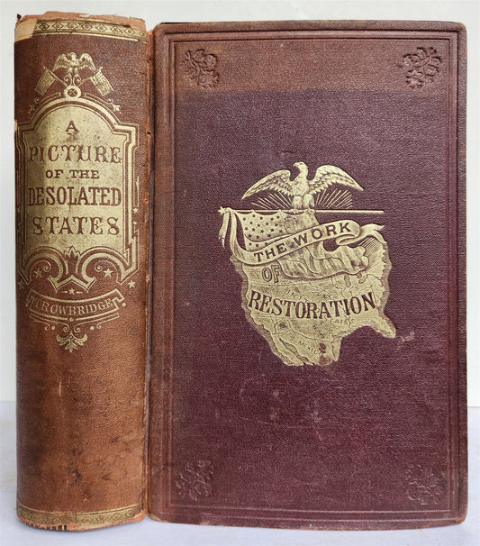 1868 DESOLATED STATES & WORK of RESTORATION 1865-1868 antique ILLUSTRATED