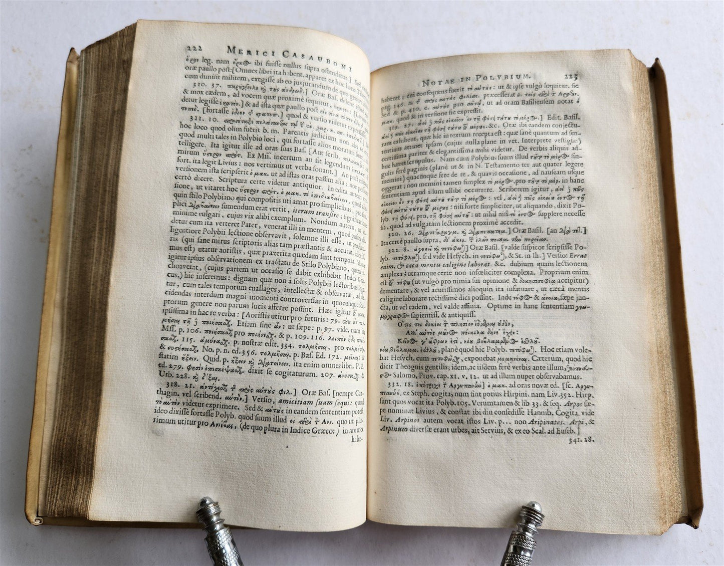 1670 HISTORY by POLYBIUS antique 3 VOLUMES VELLUM BINDING in LATIN & GREEK