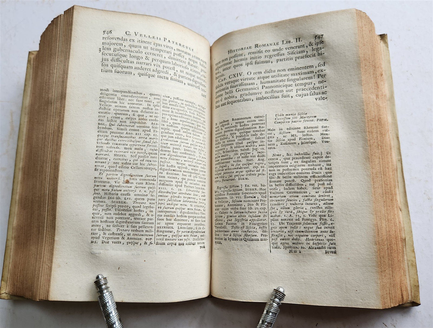 1756 ROMAN HISTORY by V. Paterculi antique VELLUM PRIZE BINDING w/ COAT OF ARMS