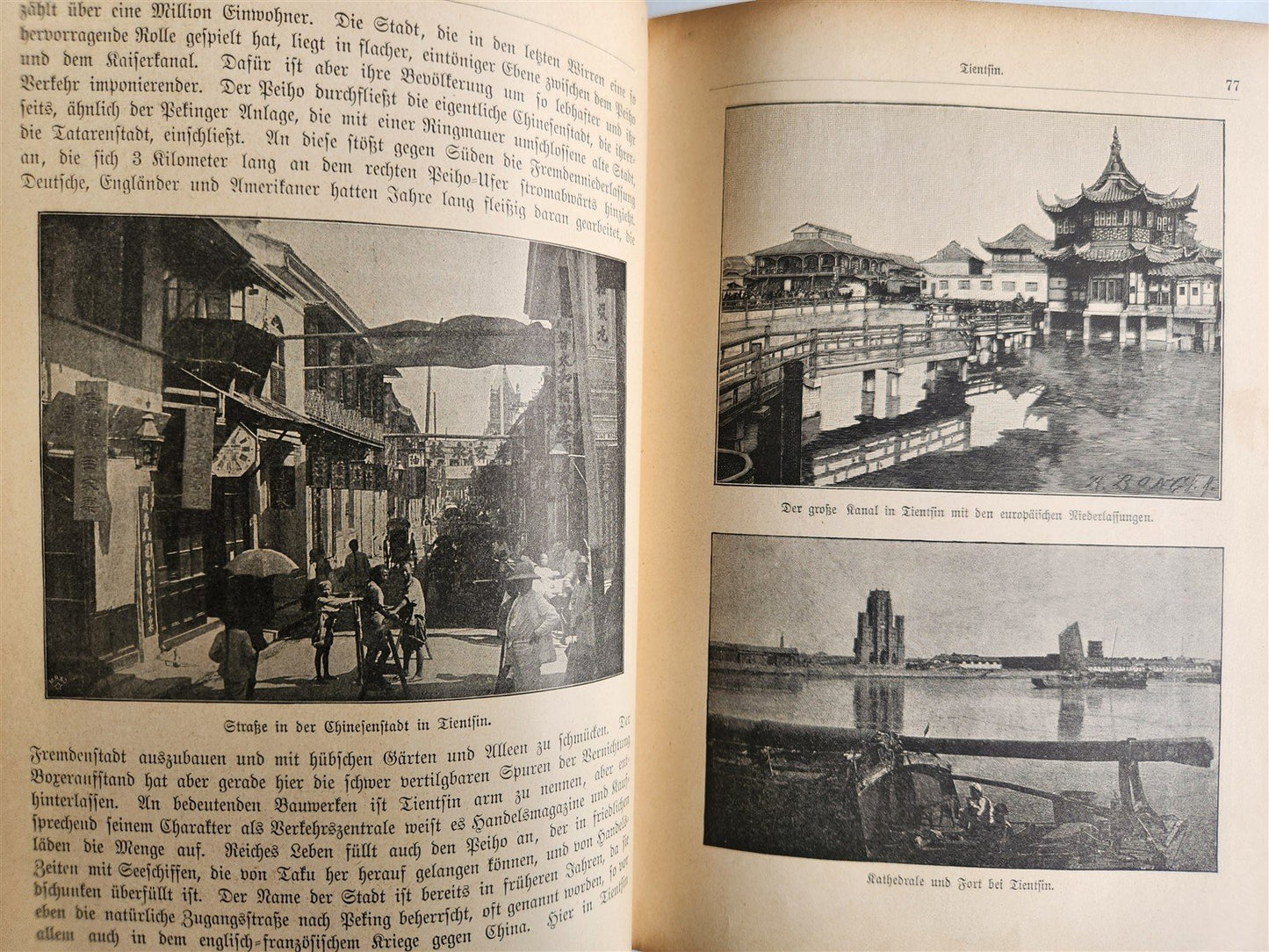 1903 CHINA LAND & PEOPLE by Dr. Emil Wilhelmy ILLUSTRATED in German ANTIQUE