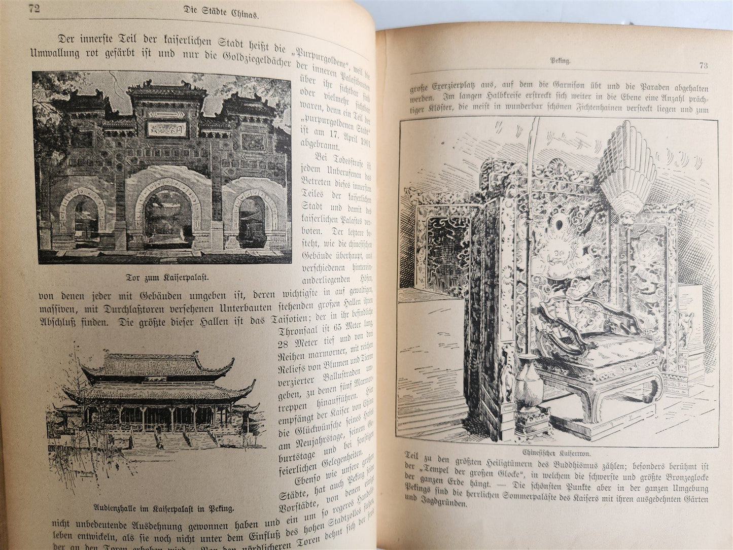 1903 CHINA LAND & PEOPLE by Dr. Emil Wilhelmy ILLUSTRATED in German ANTIQUE