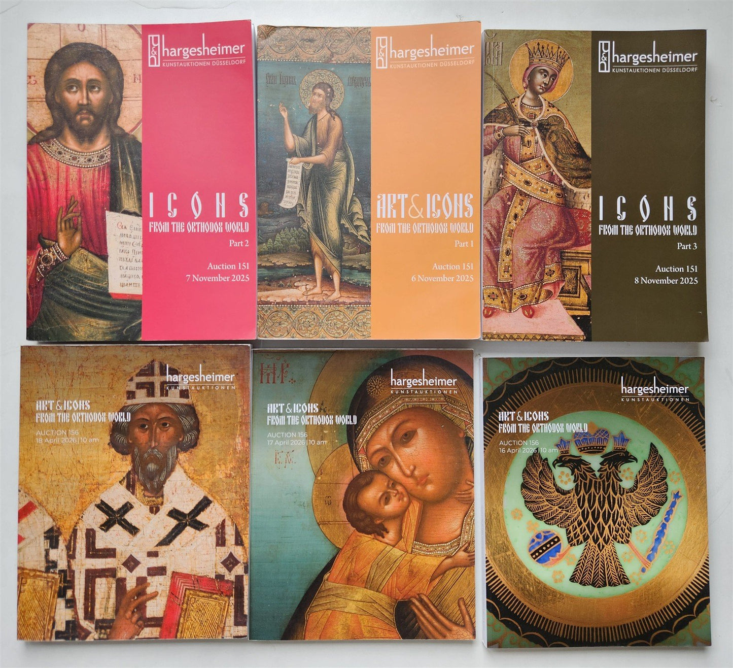RUSSIAN & GREEK ORTHODOX ICONS LOT of 6 2025-2026 GERMAN AUCTION CATALOGS