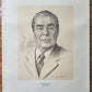 1979 RUSSIAN POSTER w/ PORTRAIT of BREZHNEV vintage SOVIET