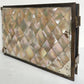 PHOTO ALBUM w/ MOTHER OF PEARL COVERS BRASS FRAME & CLASPS antique 19th CENTURY