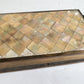 PHOTO ALBUM w/ MOTHER OF PEARL COVERS BRASS FRAME & CLASPS antique 19th CENTURY