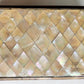 PHOTO ALBUM w/ MOTHER OF PEARL COVERS BRASS FRAME & CLASPS antique 19th CENTURY