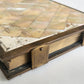 PHOTO ALBUM w/ MOTHER OF PEARL COVERS BRASS FRAME & CLASPS antique 19th CENTURY